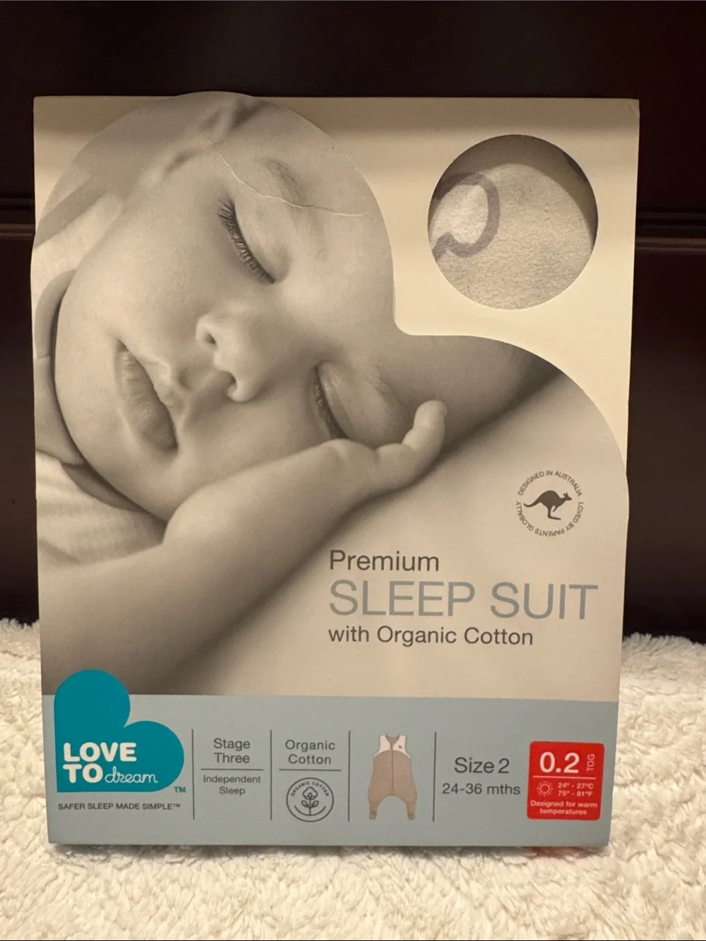 Love to Dream Premium Sleep Suit 0.2 TOG 24-36M Toddler Silver Clouds